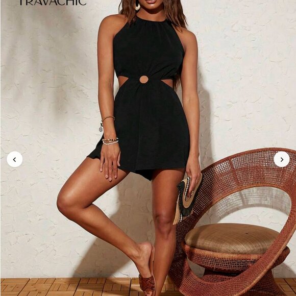 NWOT Chic Women's Solid Color Hollow Out Jumpsuit - Picture 4 of 4